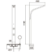 Imagen de Columna de ducha de acero inoxidable con hidromasaje y monomando