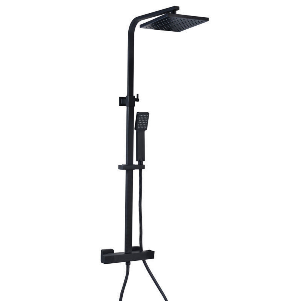 Imagen de Columna de ducha termostática cuadrada negro