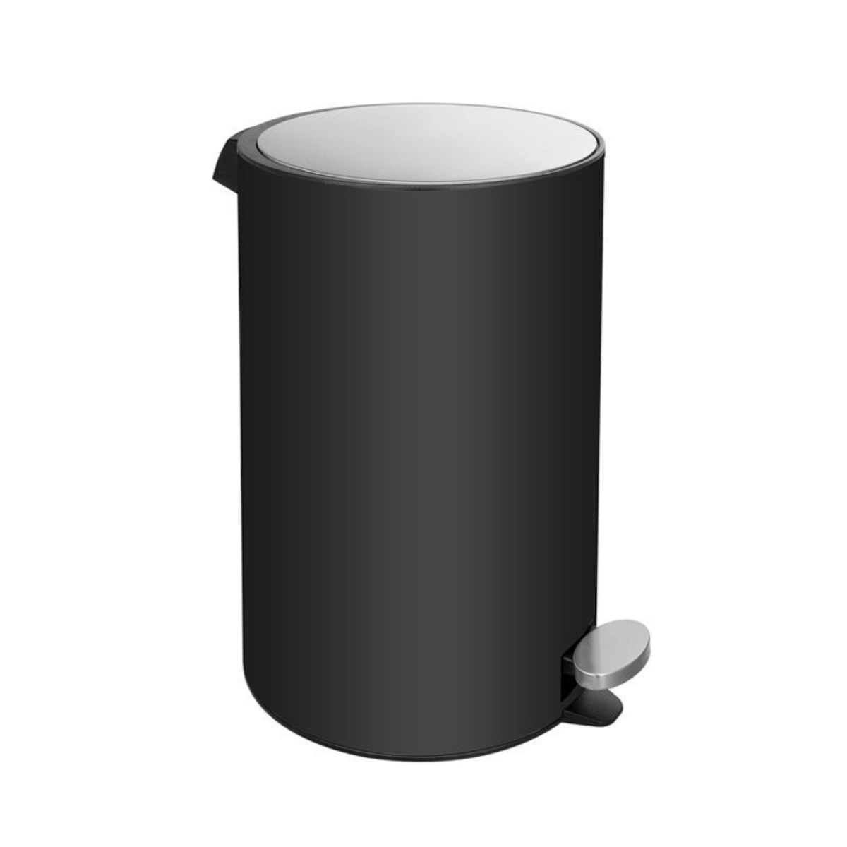 Imagen de Cubo de basura Negro con pedal 20L en acero Inox