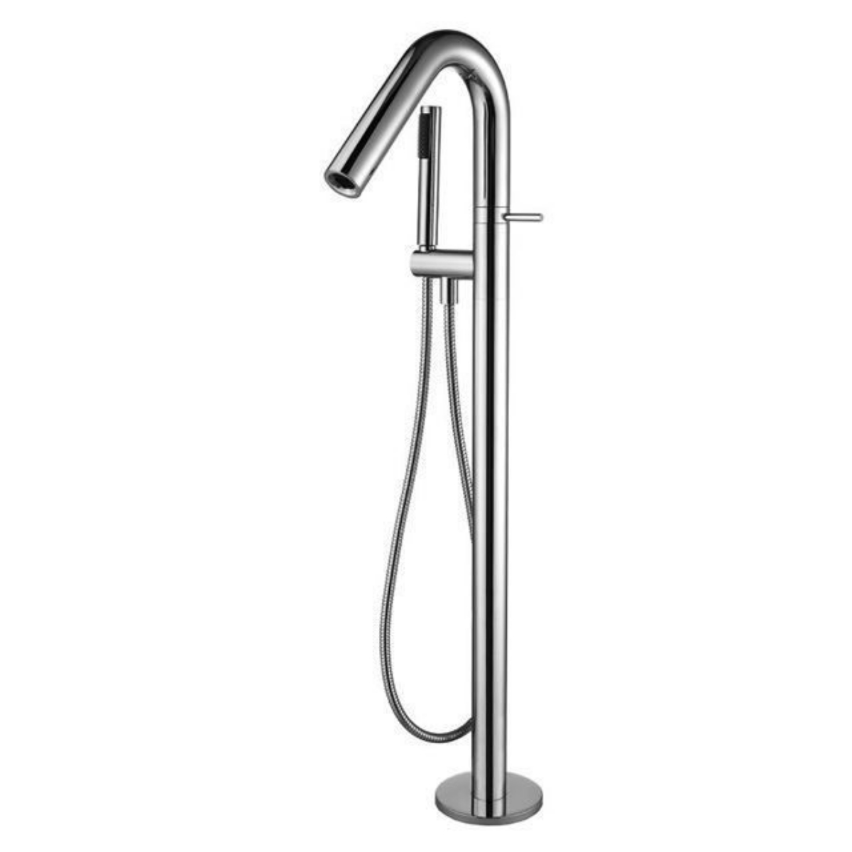 Imagen de Grifo monomando de pie para bañera en latón cromado