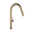 Imagem de Torneira de Cozinha Dourada com Bica Extensível e Chuveiro – Monocomando