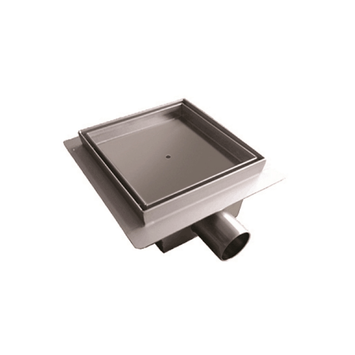 Imagen de Desagüe de Ducha Inox 12x12 cm para Baldosa con Salida Ø40 AISI 304