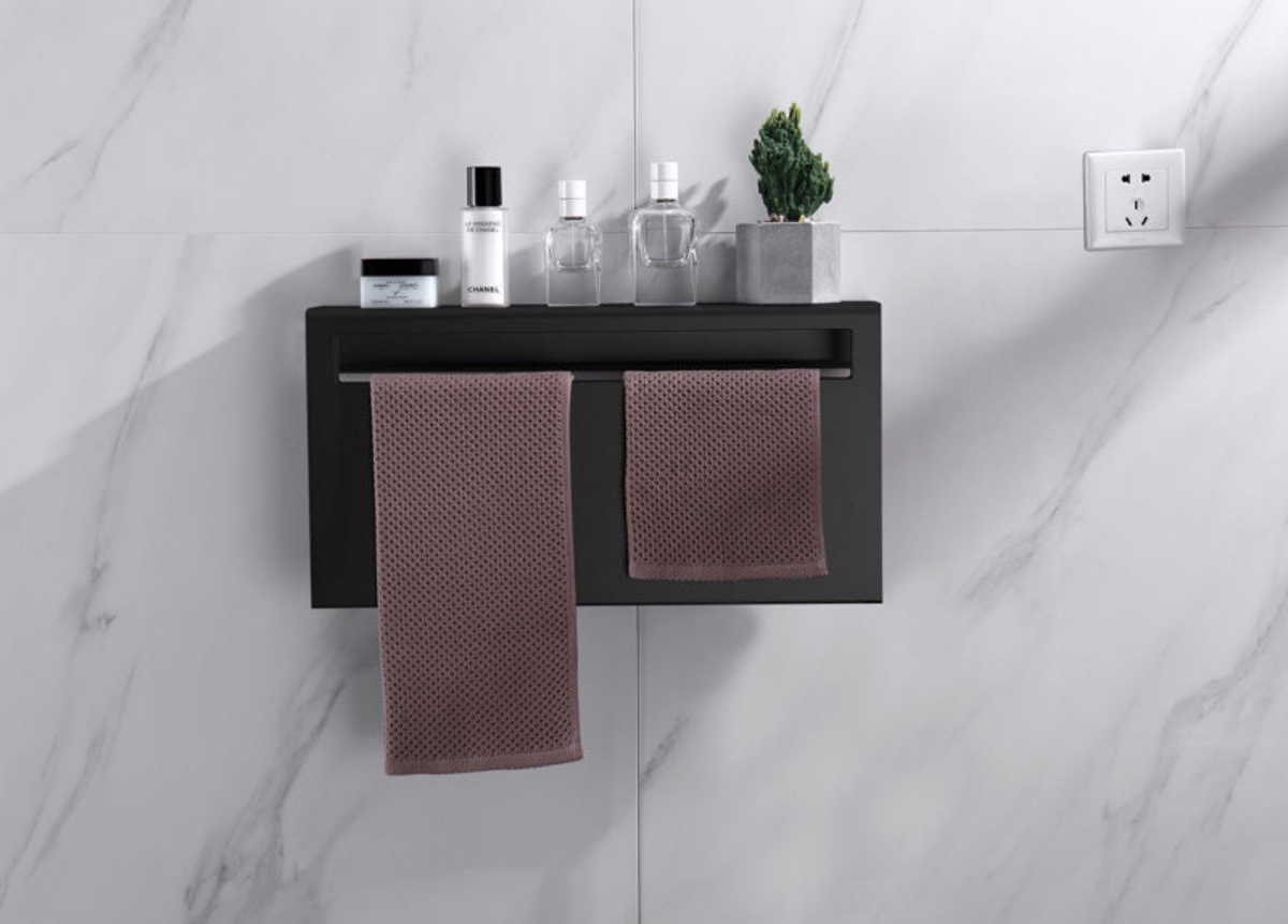 Imagen de Toallero eléctrico calefactado Negro 60W pared