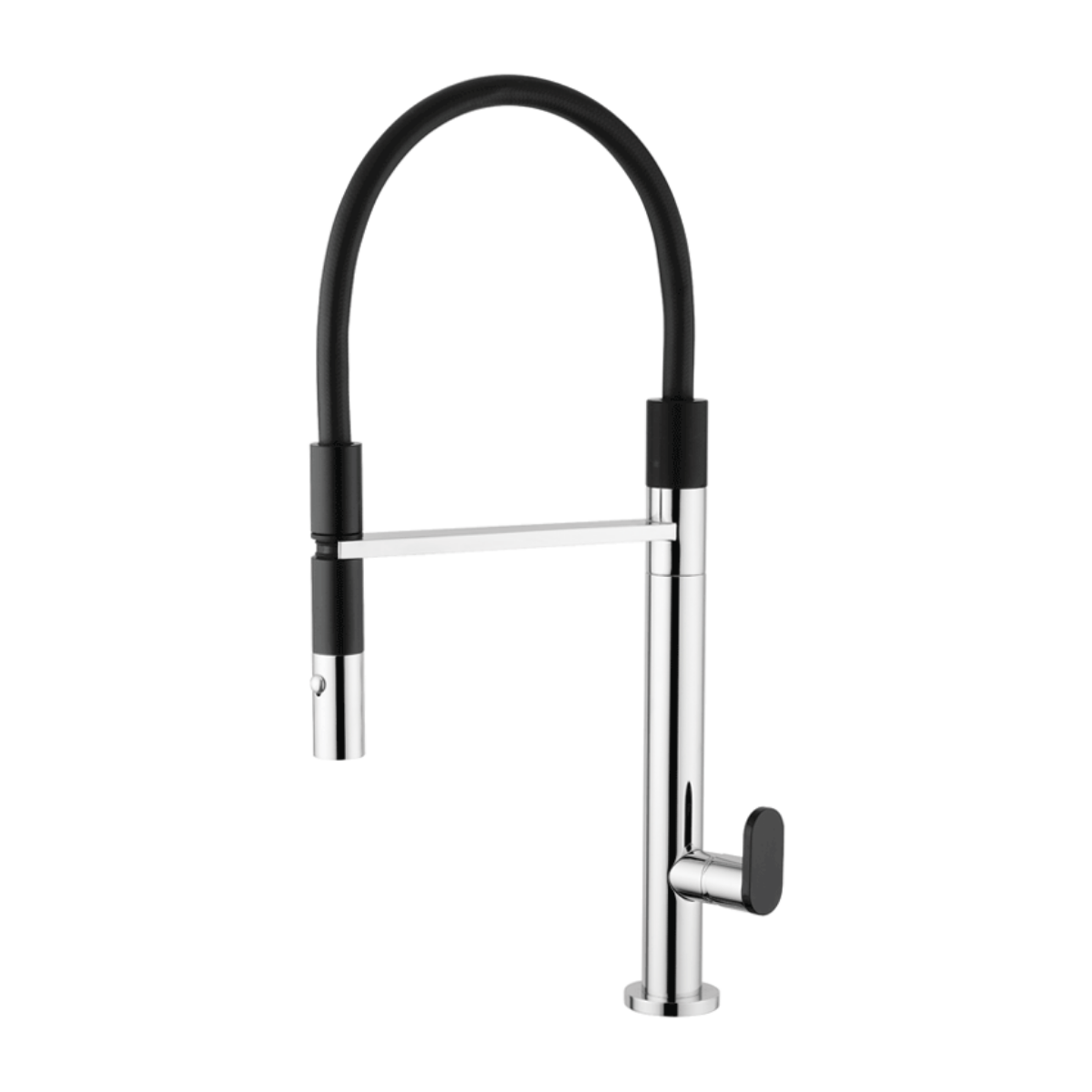 Imagen de Grifo de Cocina Negro con Ducha Extraíble y Manguera Flexible