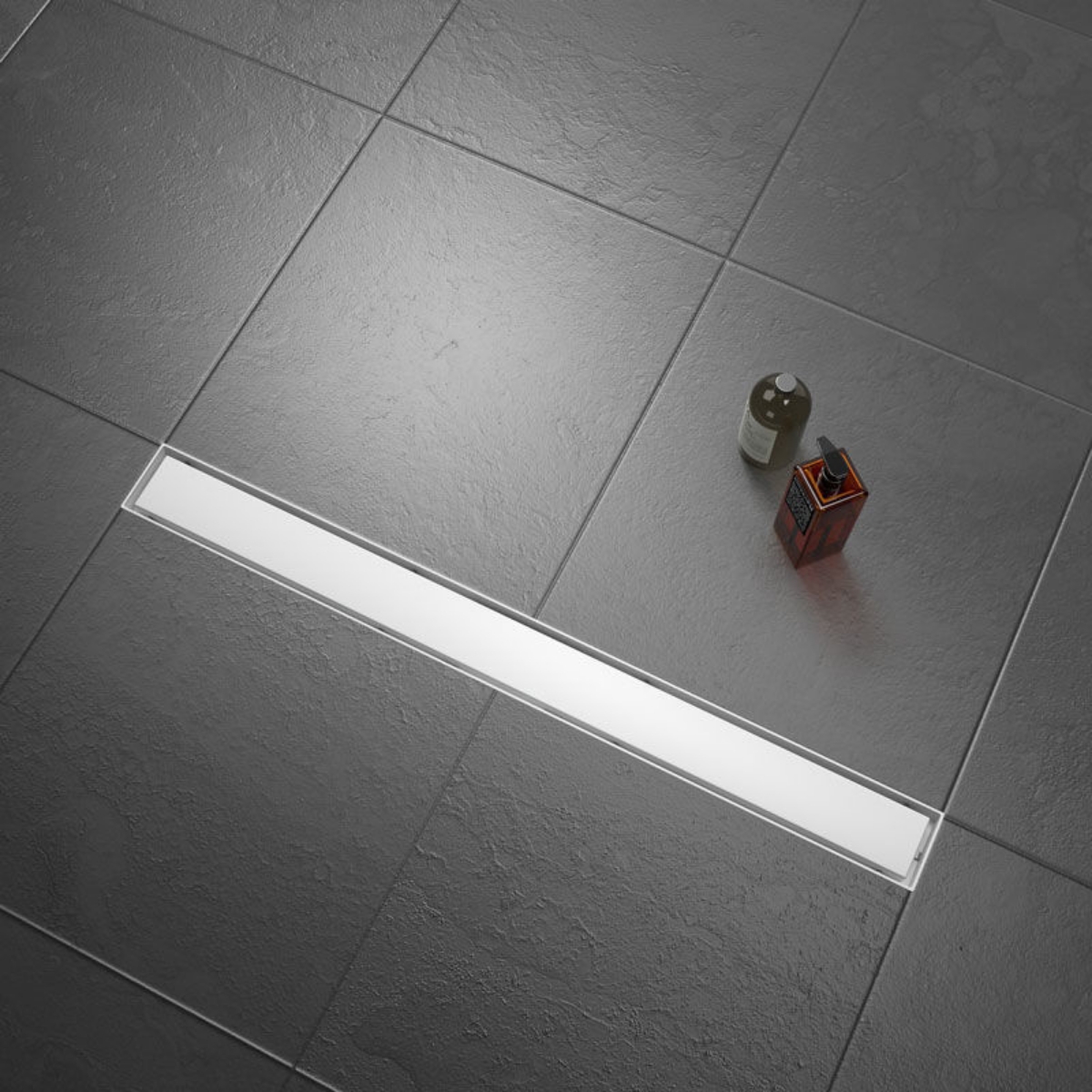 Imagem de Calha de Duche Branca, Grelha Lisa ou Tijoleira 600–900 mm