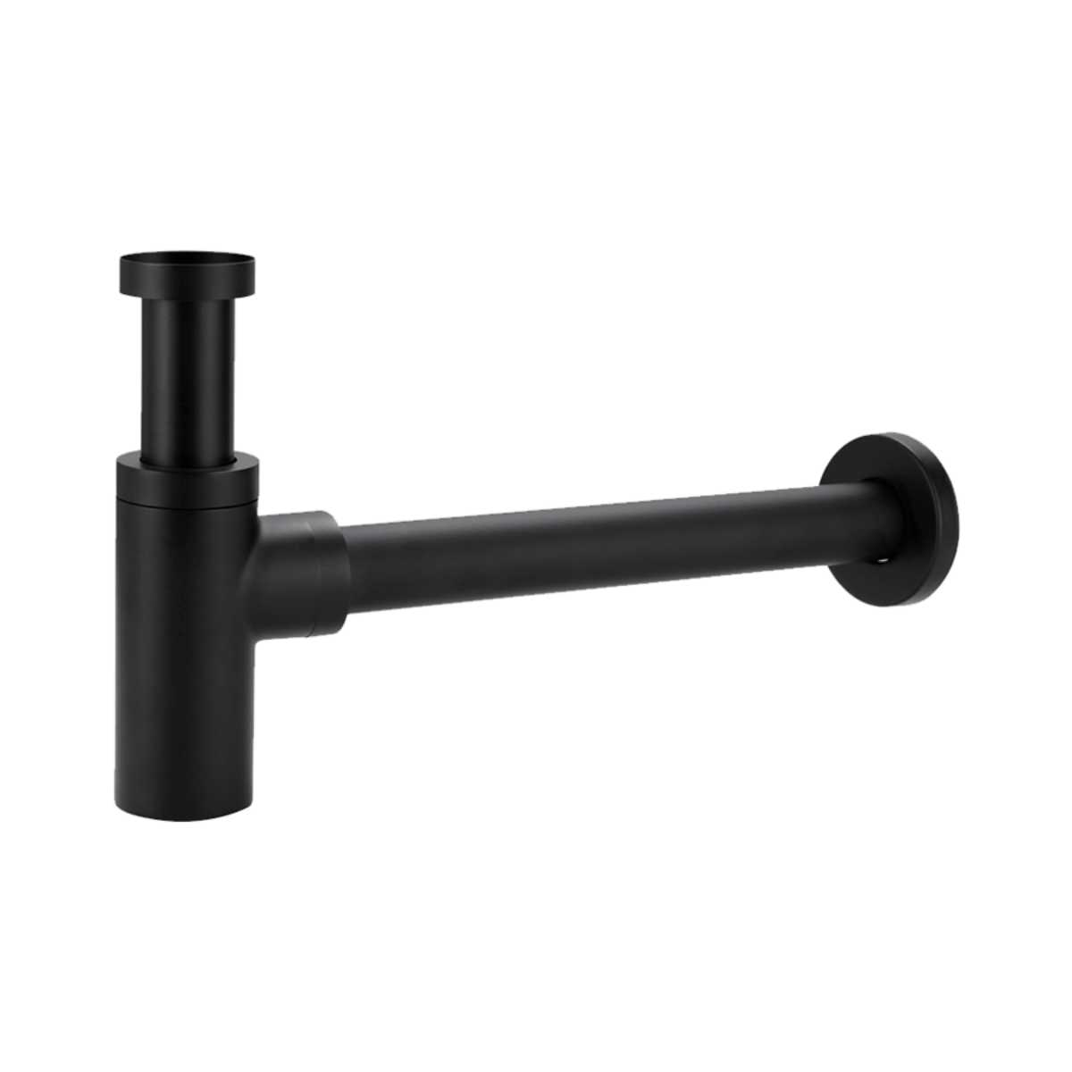 Imagen de Sifón para lavabo negro redondo y decorativo