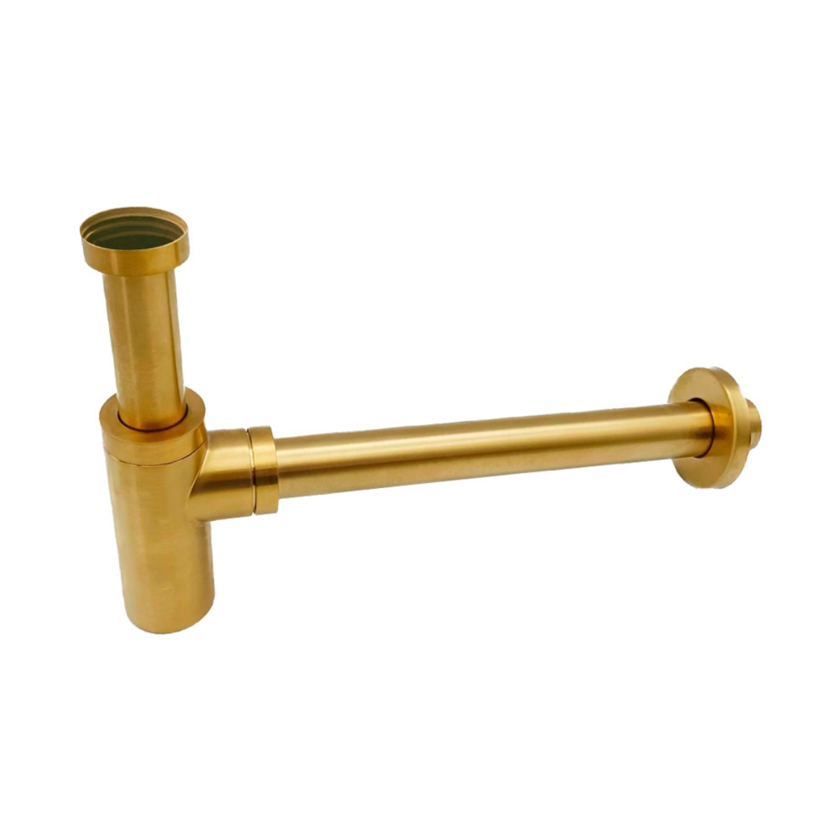 Imagen de Sifón decorativo redondo dorado para desagüe Clic-clac