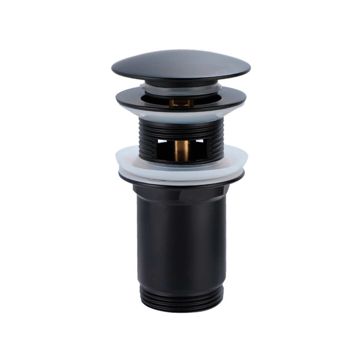 Imagen de Válvula clic-clac de 1 1/4" de latón, negro mate con espejo cóncavo