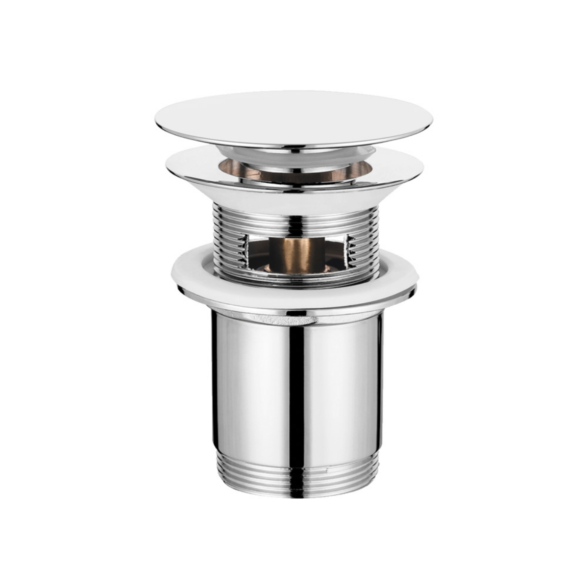 Imagen de Válvula clic-clac de 1 1/4" con espejo plano en latón cromado