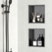 Imagen de Hornacina de Ducha 30x30x10 Gun Metal PVD AISI 304 para Empotrar