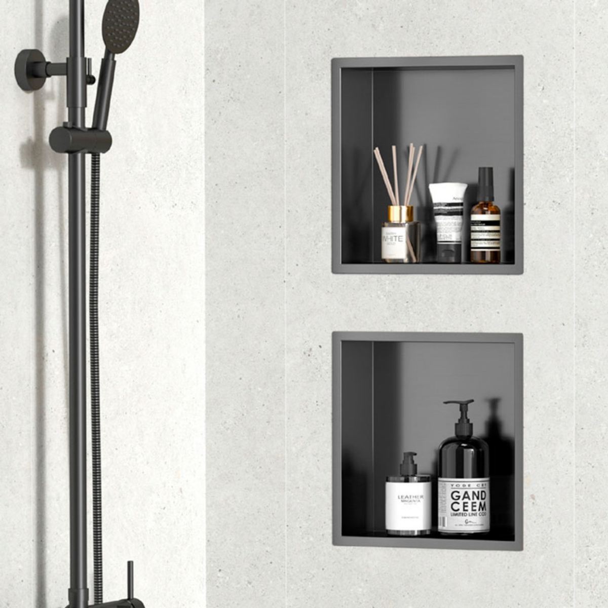 Imagen de Hornacina Baño Acero Inox 30x30x10 Gun Metal