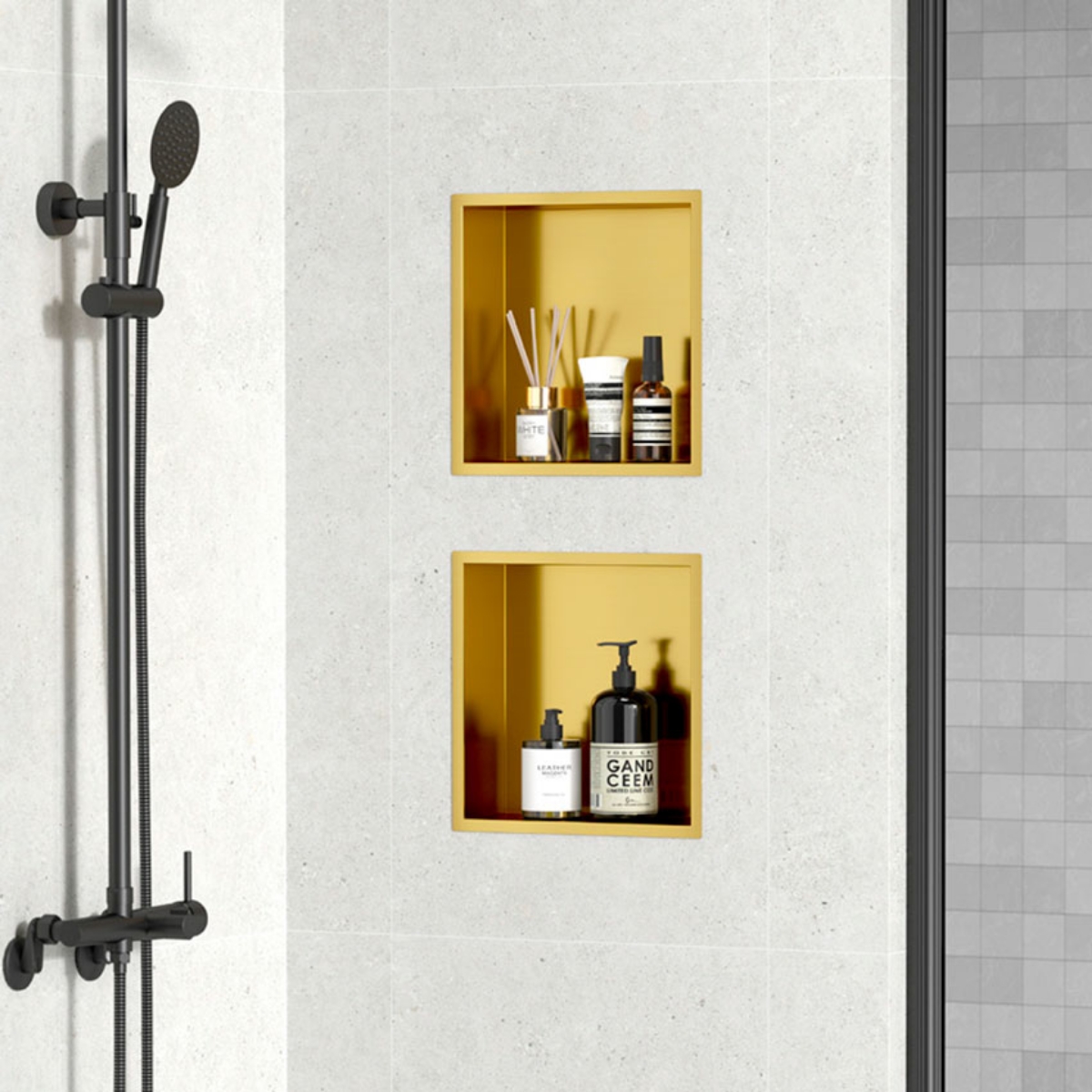 Imagen de Hornacina Baño Acero Inox 30x30x10 Oro Mate