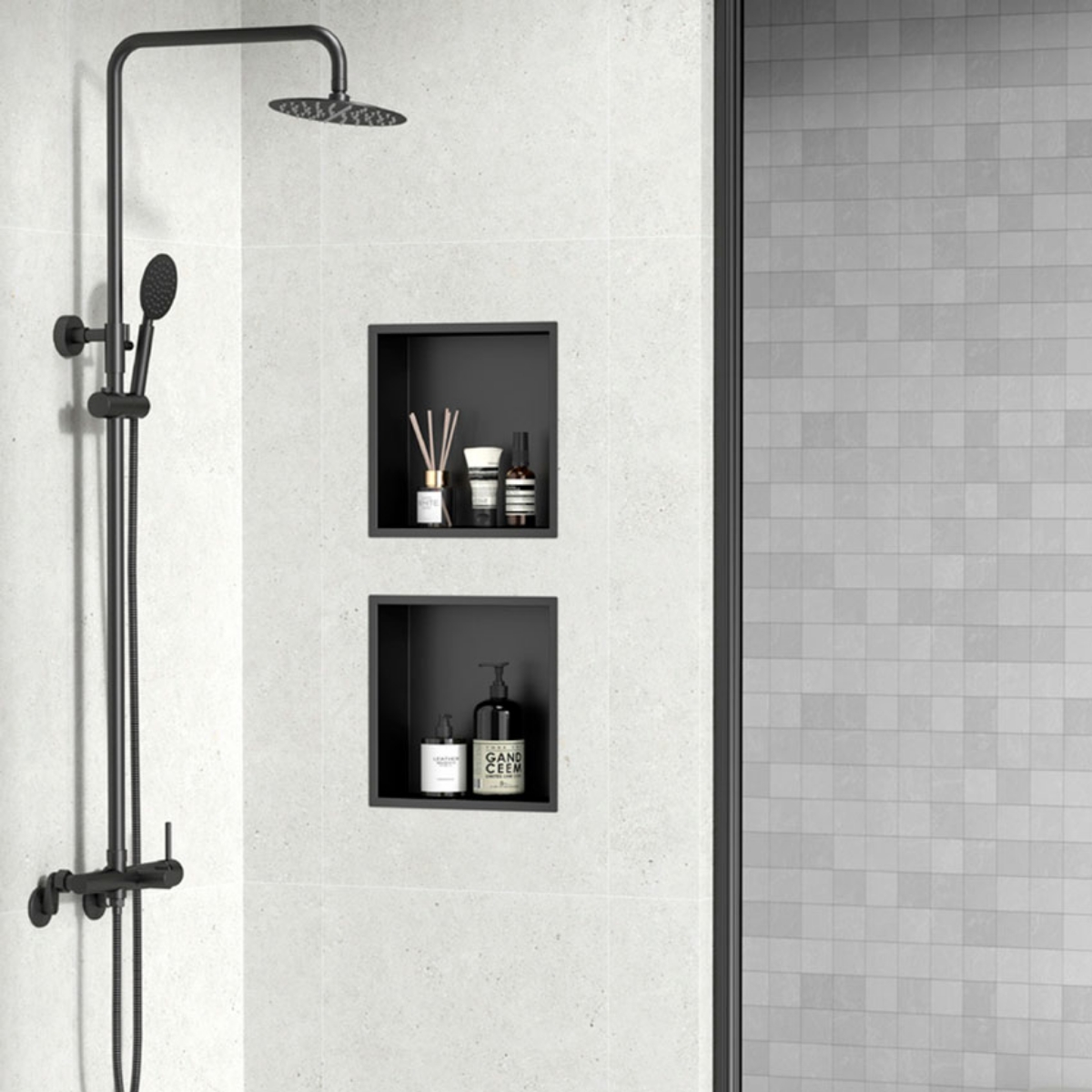 Imagem de Nicho de Parede Aço Inox 30x30x10 Preto Mate