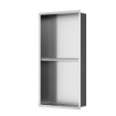 Imagem de Nicho de Parede 30x60x10 em Inox Escovado, 2 Prateleiras