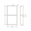 Imagem de Nicho de Parede 30x60x10 em Inox Escovado, 2 Prateleiras