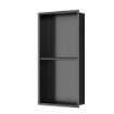 Imagen de Hornacina de Ducha 30x60x10 Vertical Gun Metal PVD AISI 304 con 2 Estantes