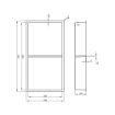 Imagen de Hornacina de Ducha 30x60x10 Vertical Blanco Mate AISI 304 con 2 Estantes para Empotrar