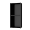 Imagem de Nicho de Duche 30x60x10 Vertical Preto Mate AISI 304 com 2 Prateleiras para Embutir