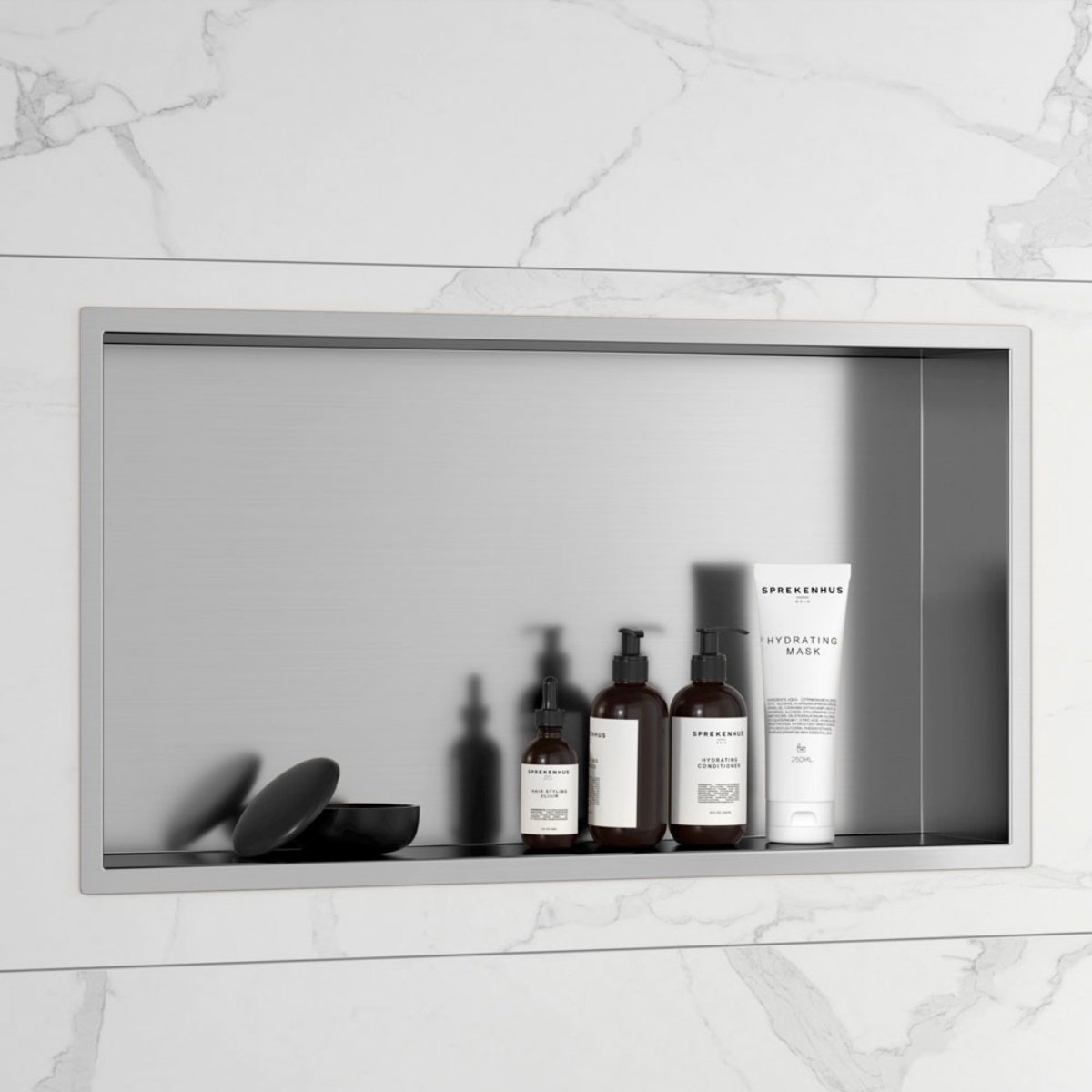 Imagem de Nicho de Duche 60x30x10 Horizontal Inox Escovado AISI 304 para Embutir