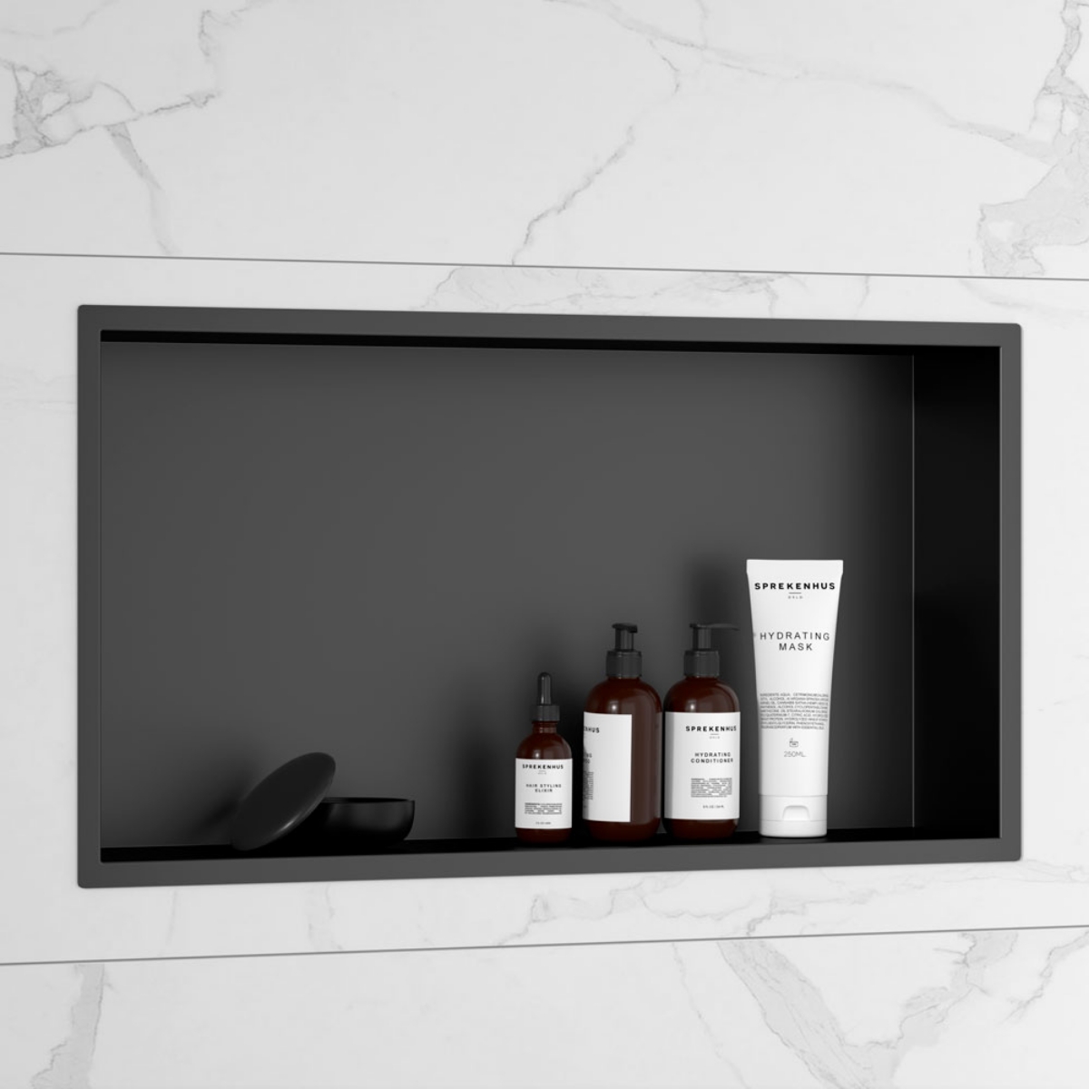 Imagen de Hornacina de Pared Acero Inox 60x30x10 Negro Mate