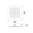 Imagem de Chuveiro de Teto Quadrado 25x25 cm Ouro Mate em Inox 304 Ultra Fino