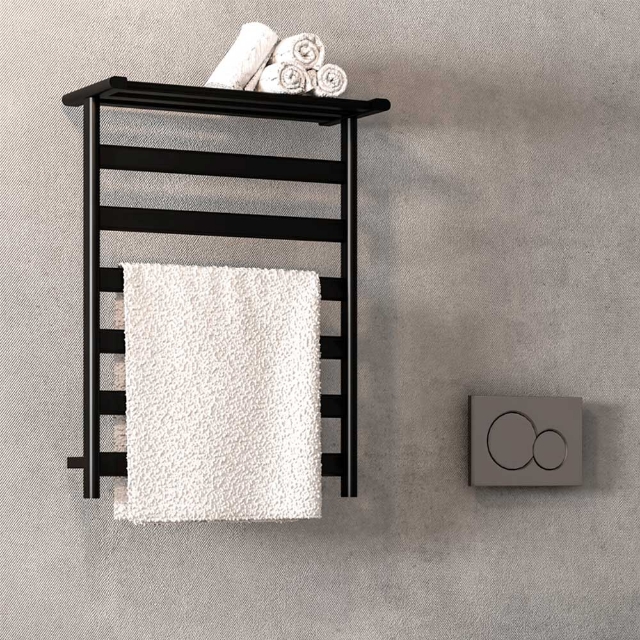 Toallero eléctrico negro de 120 W con doble función