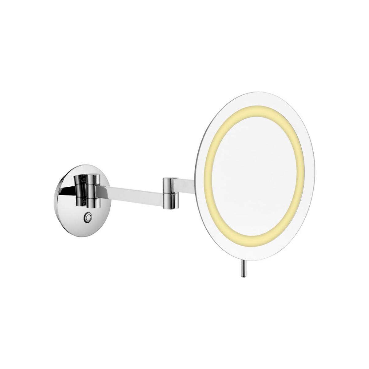 Imagen de Espejo de Maquillaje LED Cromado de 23 cm con Aumento 5x y Brazo Articulado