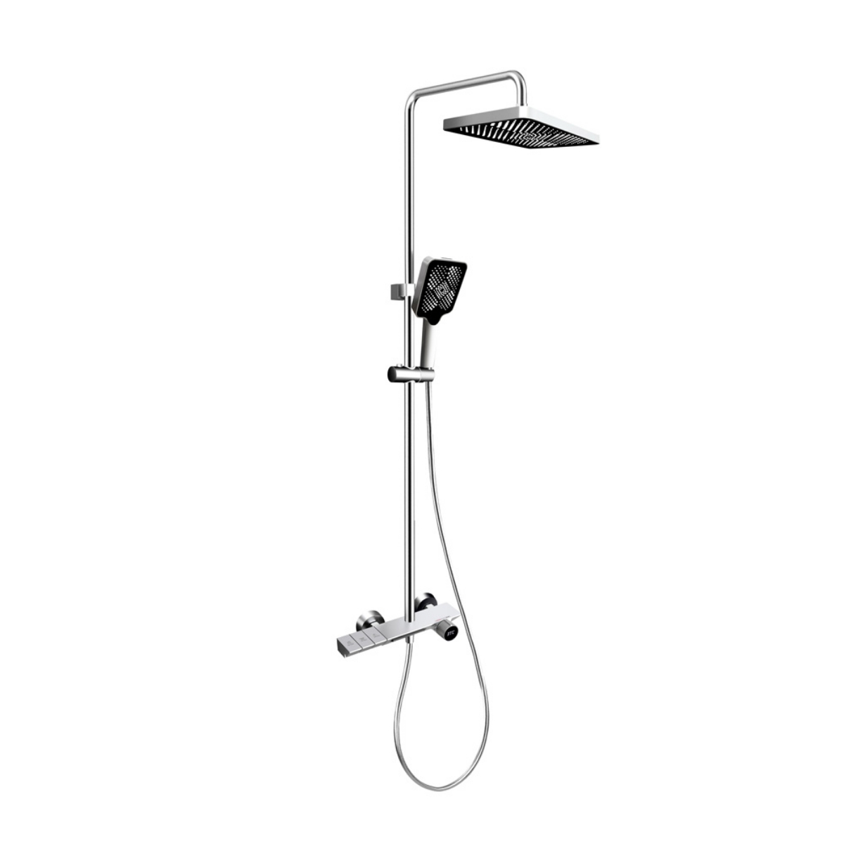Imagen de Columna de ducha termostática cromada con pantalla LED de temperatura