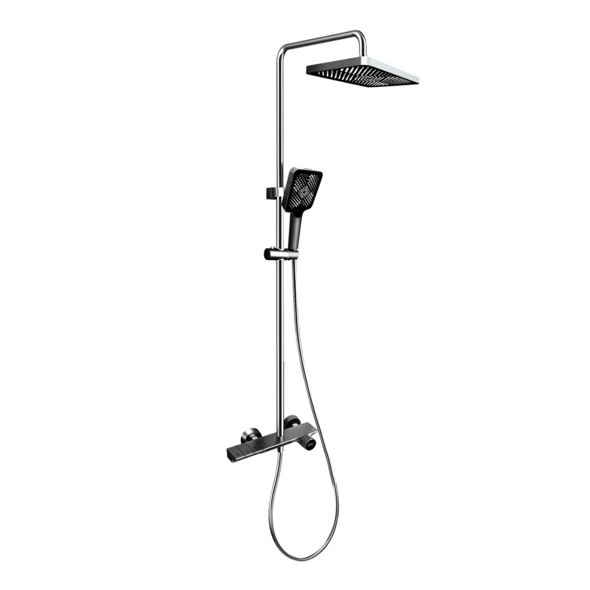 Imagen de Columna de ducha termostática Gun Metal con pantalla LED de temperatura
