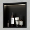 Imagem de Nicho de Casa de Banho com LED 30x30 em Inox Preto Mate