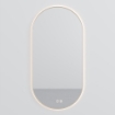 Imagem de Espelho LED Oval 100x50 cm com Moldura Dourada, Luz Retroprojetada e Desembaciador