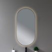 Imagen de Espejo LED Ovalado 100x50 cm con Marco Negro, Luz Retroproyectada y Sistema Antivaho