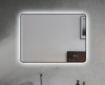 Imagen de Espejo LED Rectangular, Marco Negro 80x60, Antivaho y Luz Regulable