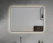 Imagen de Espejo LED Rectangular, Marco Negro 80x60, Antivaho y Luz Regulable