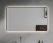 Imagem de Espelho LED Retangular 100x60 cm com Moldura Preta, Luz Retroprojetada e Desembaciador
