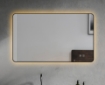 Imagem de Espelho LED Retangular 100x60 cm com Moldura Preta, Luz Retroprojetada e Desembaciador
