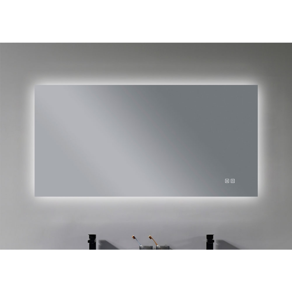 Imagem de Espelho LED Retangular 120x60 cm com Luz Indireta e Desembaciador