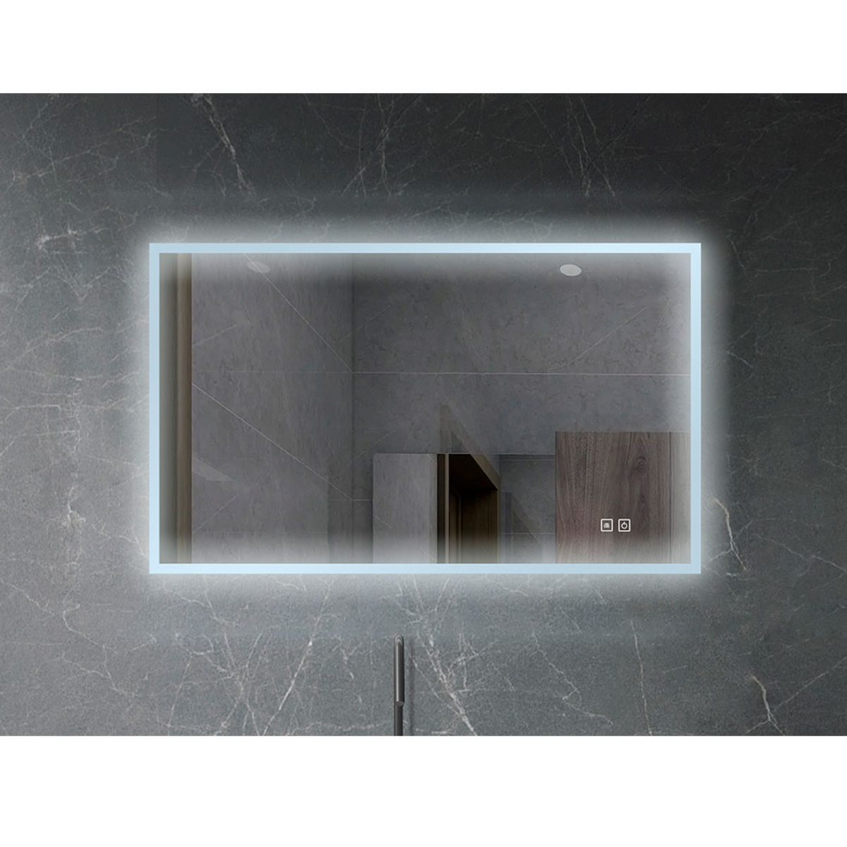 Imagen de Espejo LED Rectangular 100x60 cm con Luz Frontal y Antivaho