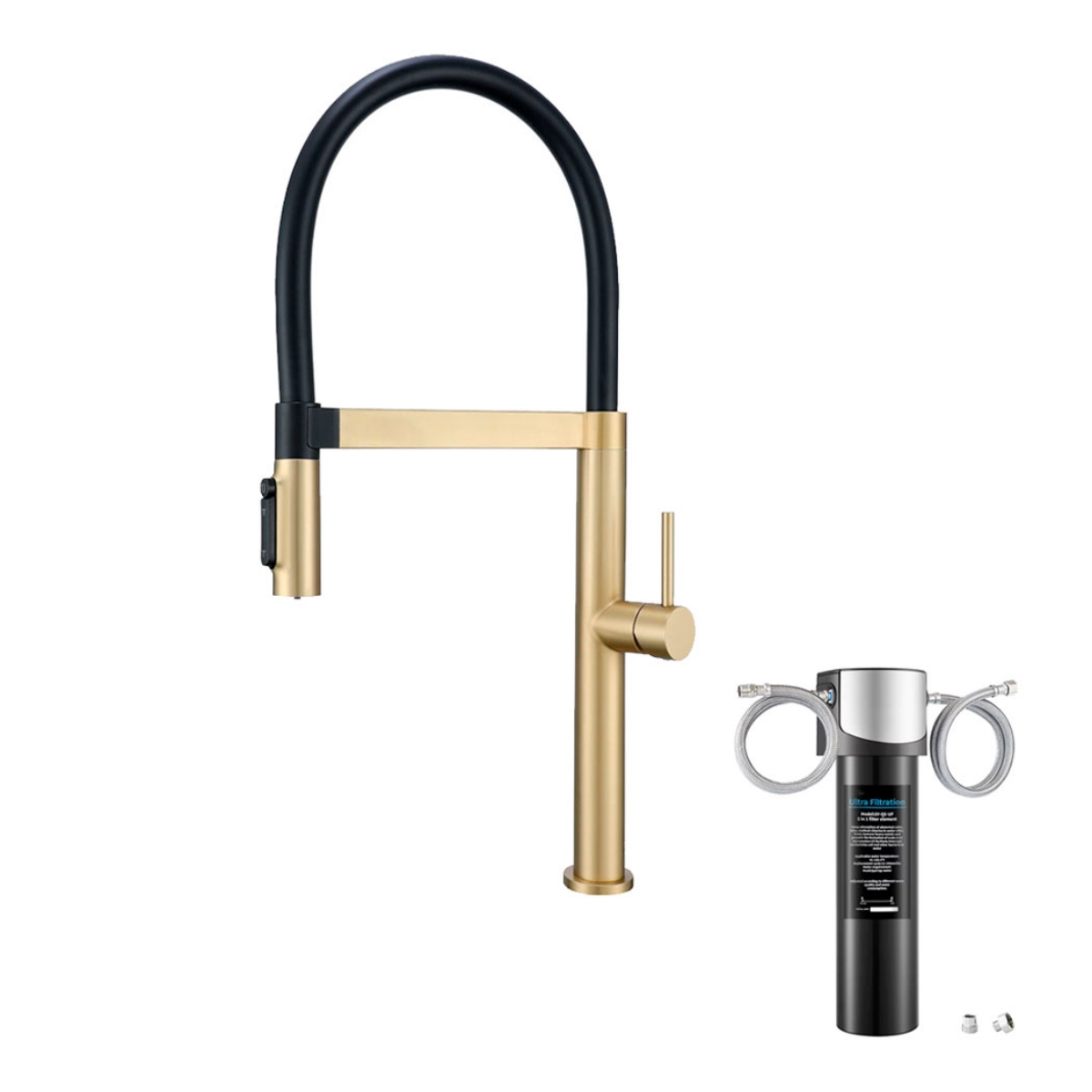 Imagem de Conjunto Torneira Ouro Mate + Filtro Q5 – Água Filtrada