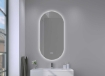 Imagem de Espelho LED Oval 100x50 cm sem Moldura, Luz Retroprojetada e Desembaciador
