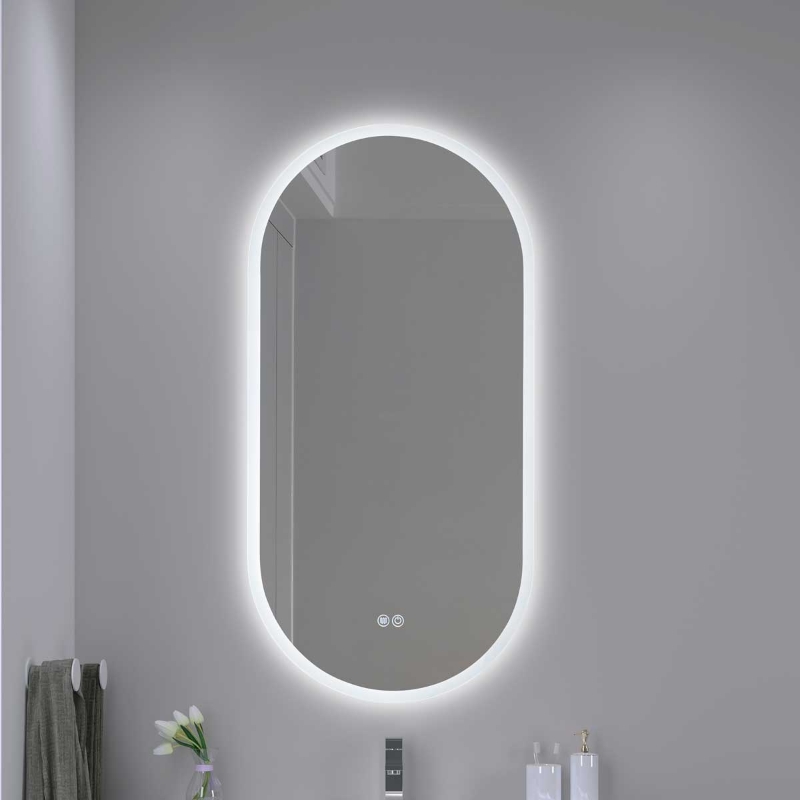 Imagen de Espejo LED Ovalado 100x50cm con Luz Frontal y Desempañador