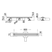Imagen de Canaleta de ducha SLIM 600 mm oro mate PVD | Inox