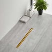 Imagem de Calha de Duche SLIM Ouro Mate PVD com Sifão 360º | 600–900 mm