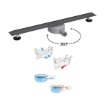 Imagem de Calha de Duche SLIM Satinox PVD (Gun Metal) com Sifão 360º | 600–900 mm