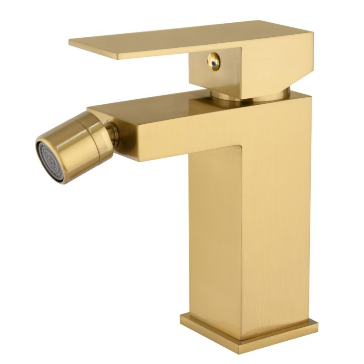 Imagem de Torneira Misturadora de Bidé Quadrado Dourado Escovado | Série Segura