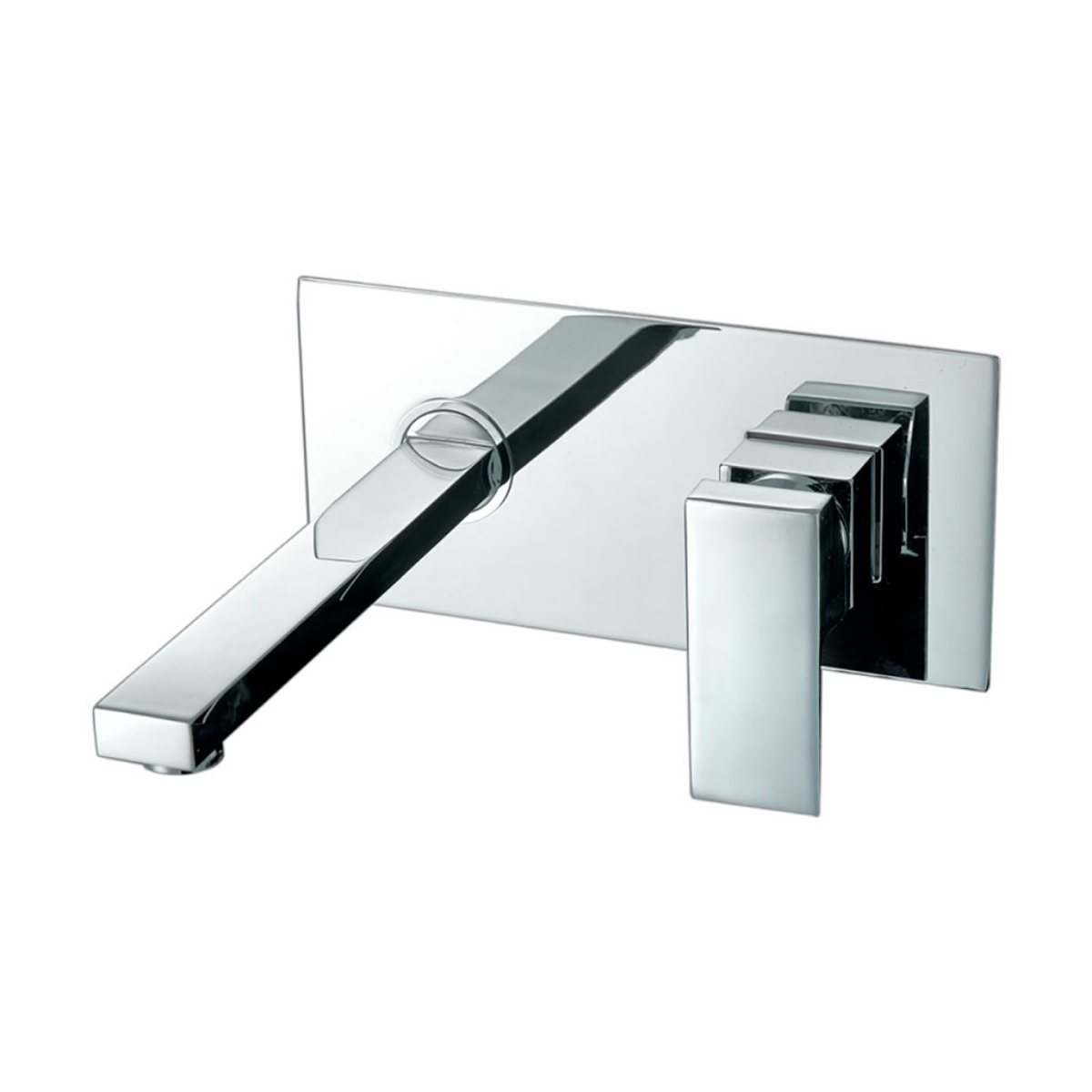 Imagen de Grifo de lavabo empotrado monomando cuadrado cromado