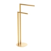 Imagen de Toallero de Pie Doble Dorado para Baño – Soporte de Toallas sin Taladro