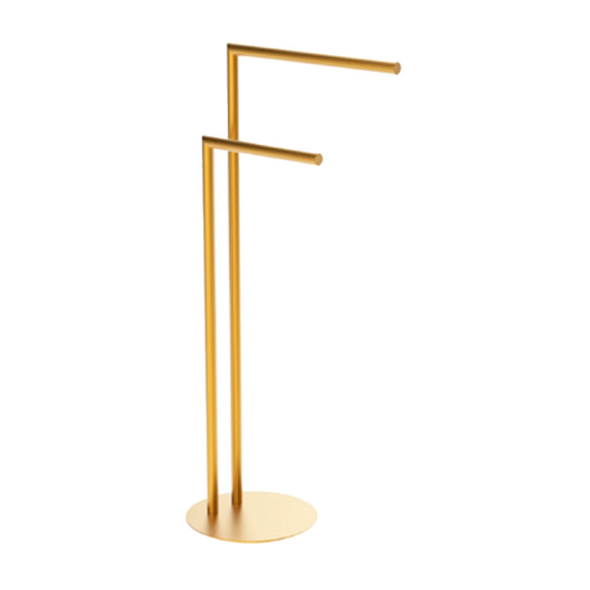 Imagen de Toallero de Pie Doble Dorado para Baño – Soporte de Toallas sin Taladro